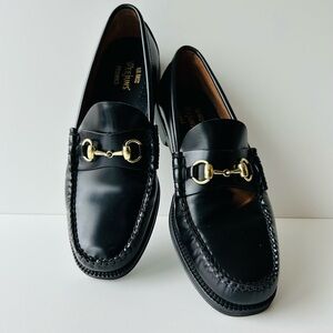 G.H. Bass Lincoln Bit Loafers Black Patent Leather, US 9 Like New plus Box